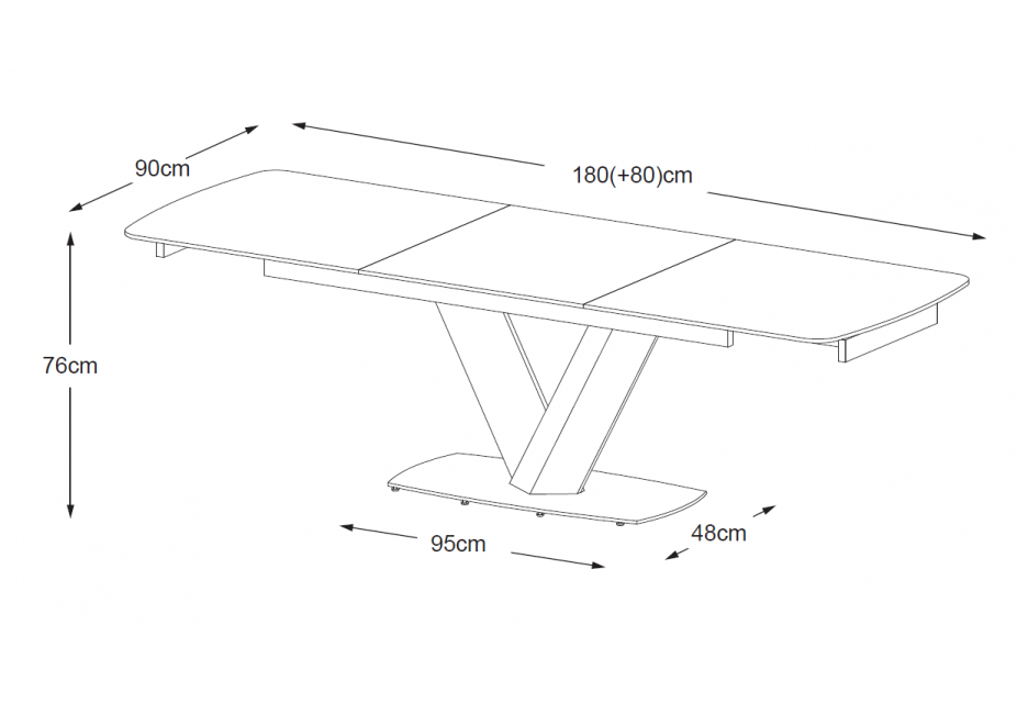 KENZA - Table à manger extensible en céramique Blanche - L 180 / 260