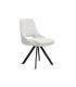 KLEA - Lot de 2 chaises en tissu bouclette crème et pieds noirs