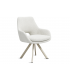 KLEA - Lot de 2 fauteuils de table pivotants tissu bouclette pieds beige
