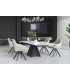 KLEA - Lot de 2 fauteuils de table pivotants tissu bouclette pieds noirs