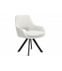KLEA - Lot de 2 fauteuils de table pivotants tissu bouclette pieds noirs