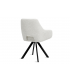 KLEA - Lot de 2 fauteuils de table pivotants tissu bouclette pieds noirs