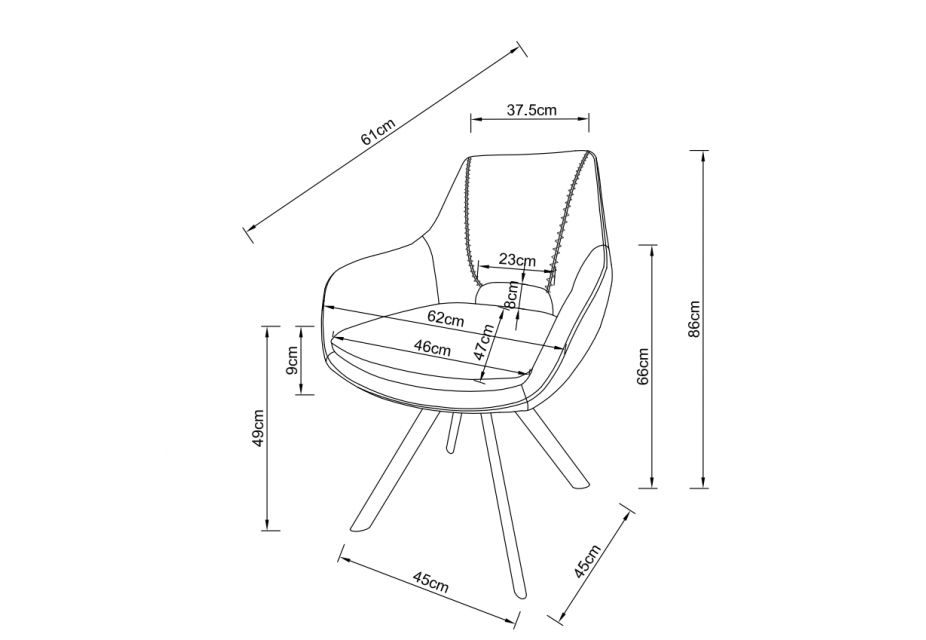 KLEA - Lot de 2 fauteuils de table pivotants tissu bouclette pieds noirs
