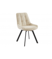 OLFA - Lot de 2 chaises pivotantes en tissu lisse crème et pieds noirs
