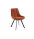 OLFA - Lot de 2 chaises pivotantes en tissu terre lisse et pieds noirs