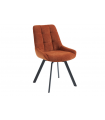 OLFA - Lot de 2 chaises pivotantes en tissu terre lisse et pieds noirs