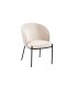 DITA - Lot de 2 chaises velours crème et pieds noirs