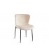 ELENA - Lot de 2 chaises en velours crème et pieds noirs