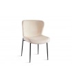 ELENA - Lot de 2 chaises en velours crème et pieds noirs