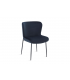 ELENA - Lot de 2 chaises en velours noir et pieds noirs