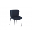 ELENA - Lot de 2 chaises en velours noir et pieds noirs