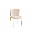 ELENA - Lot de 2 chaises en velours crème et pieds dorés