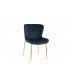 ELENA - Lot de 2 chaises en velours noir et pieds dorés