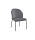 KYARA - Lot de 2 chaises velours gris et pieds noirs