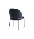 KYARA - Lot de 2 chaises velours noir et pieds noirs