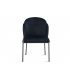 KYARA - Lot de 2 chaises velours noir et pieds noirs