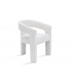 NINO - Fauteuil design en tissu bouclette crème