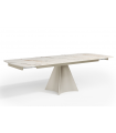 SOPHIA - Table à manger extensible en céramique beige - L 160 / 220