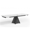 SOPHIA - Table à manger extensible en céramique blanche - L 160 / 220
