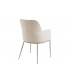 TANYA - Lot de 2 fauteuils tissu chenille crème et pieds beige