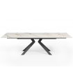 TATIANA - Table à manger extensible en céramique beige - L 180 / 260