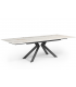 TATIANA - Table à manger extensible en céramique beige - L 180 / 260