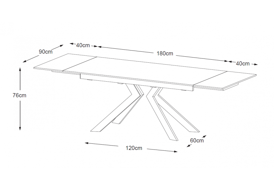 TATIANA - Table à manger extensible en céramique beige - L 180 / 260