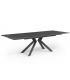 TATIANA - Table à manger extensible en céramique noir marbré - L 180 / 260