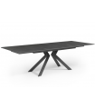 TATIANA - Table à manger extensible en céramique noir marbré - L 180 / 260