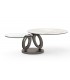 LEAH - Table basse pivotante avec céramique effet marbre et base taupe