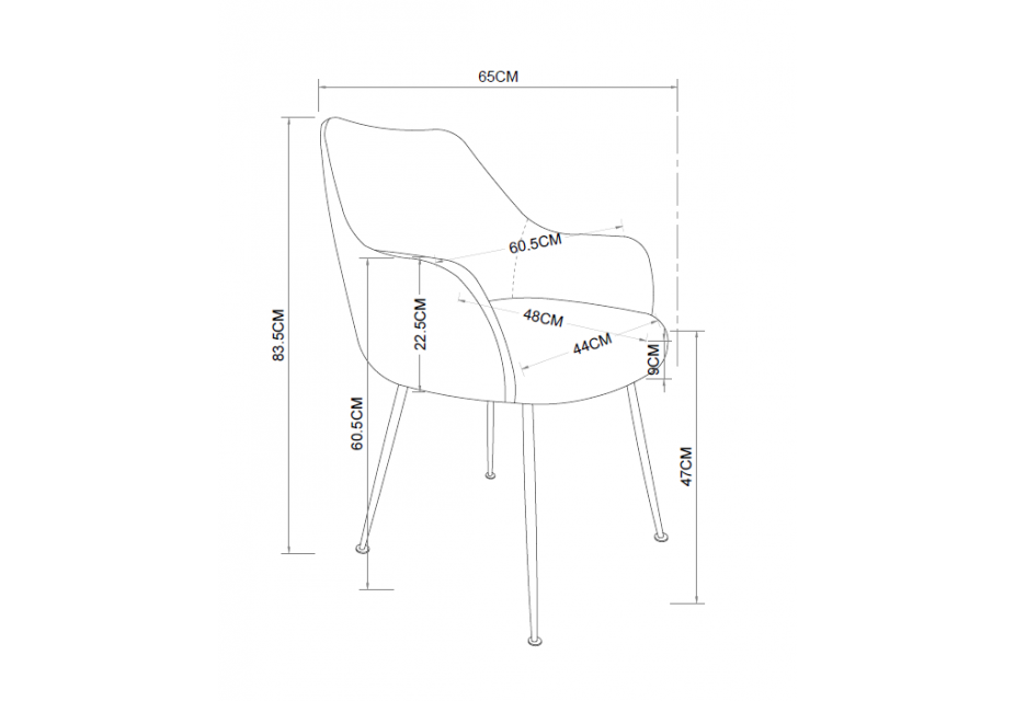 ALICE - Lot de 2 fauteuils de table tissu bouclette